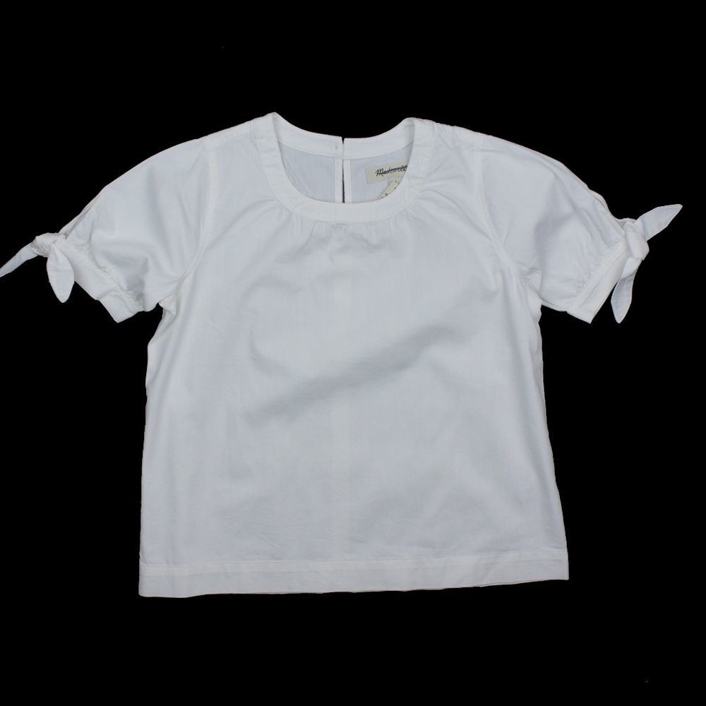 New MADEWELL Size XS Denim Tie-Cuff Shirt in Pure White - Picture 5 of 7